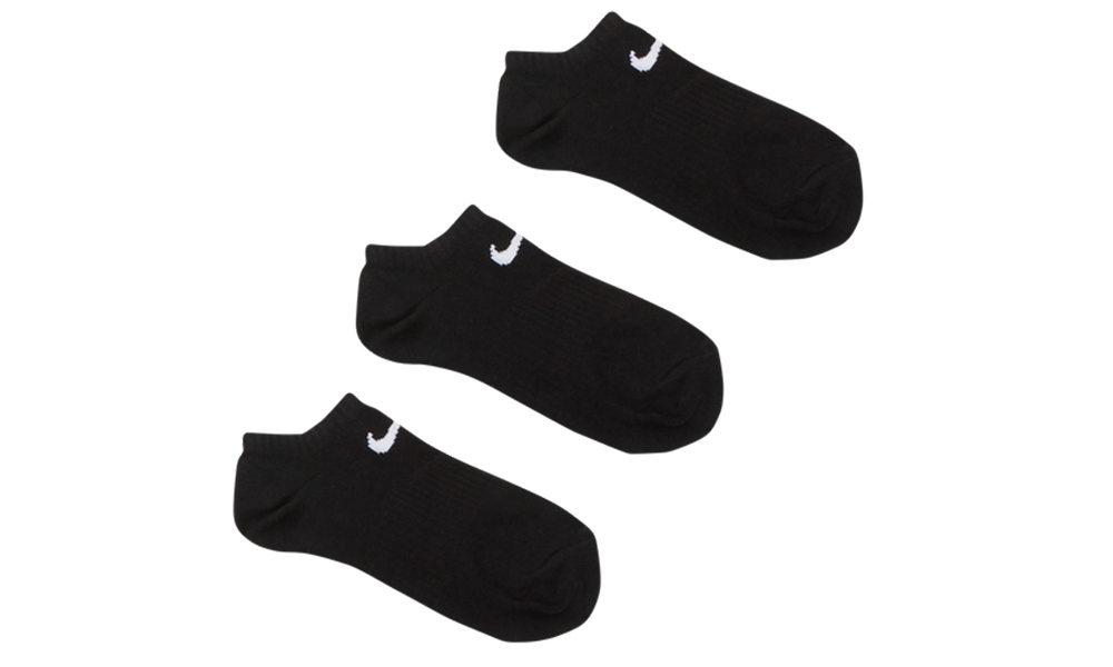 EVERYDAY LIGHTWEIGHT NO SHOW SOCKS - 3 PACK BLACK