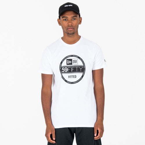 NE Essential Visor Sticker Tee WHT