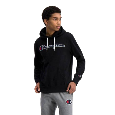 Mens Script Logo Pullover Hoodie