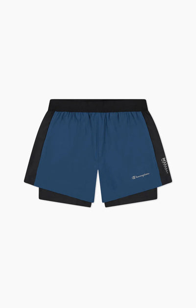 Mens Quick Dry Stretch Poly 5 Inch 2 in 1 Short