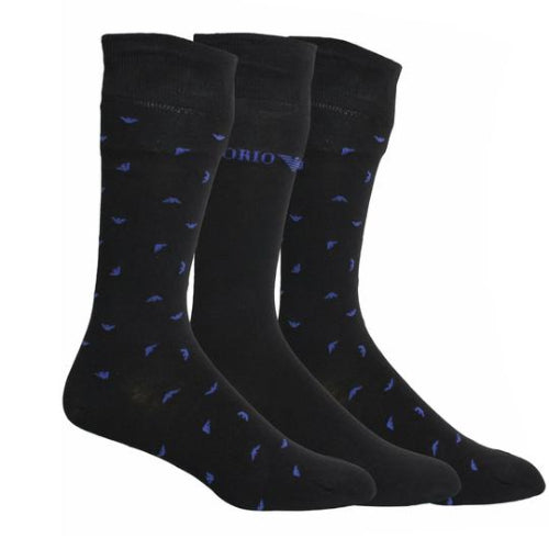 Armani Cotton Trainer Socks - 3 Pack Black
