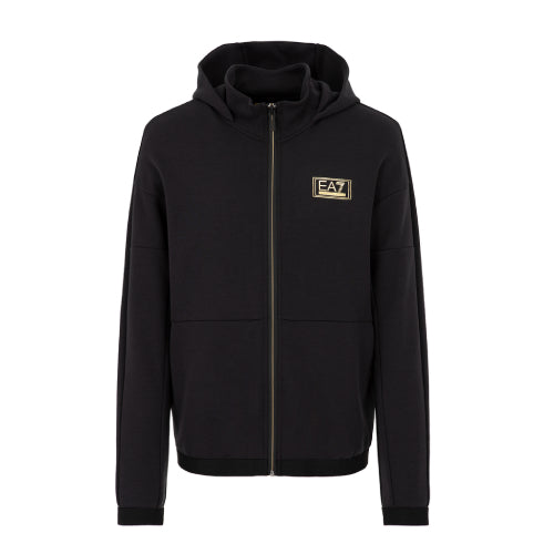 Mens Gold Label Logo Full Zip Hooded Jacket