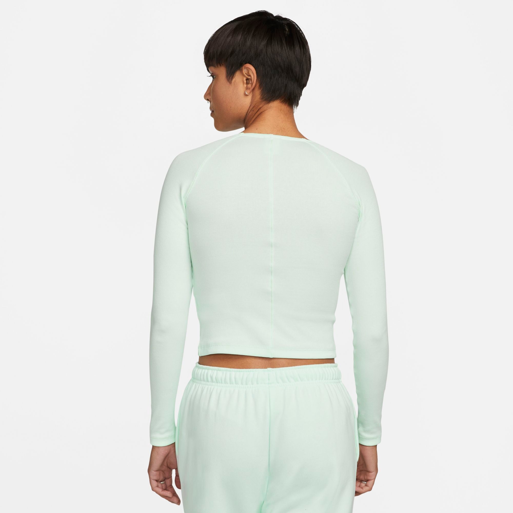 Womens Ribbed Full Zip Long Sleeve T-Shirt