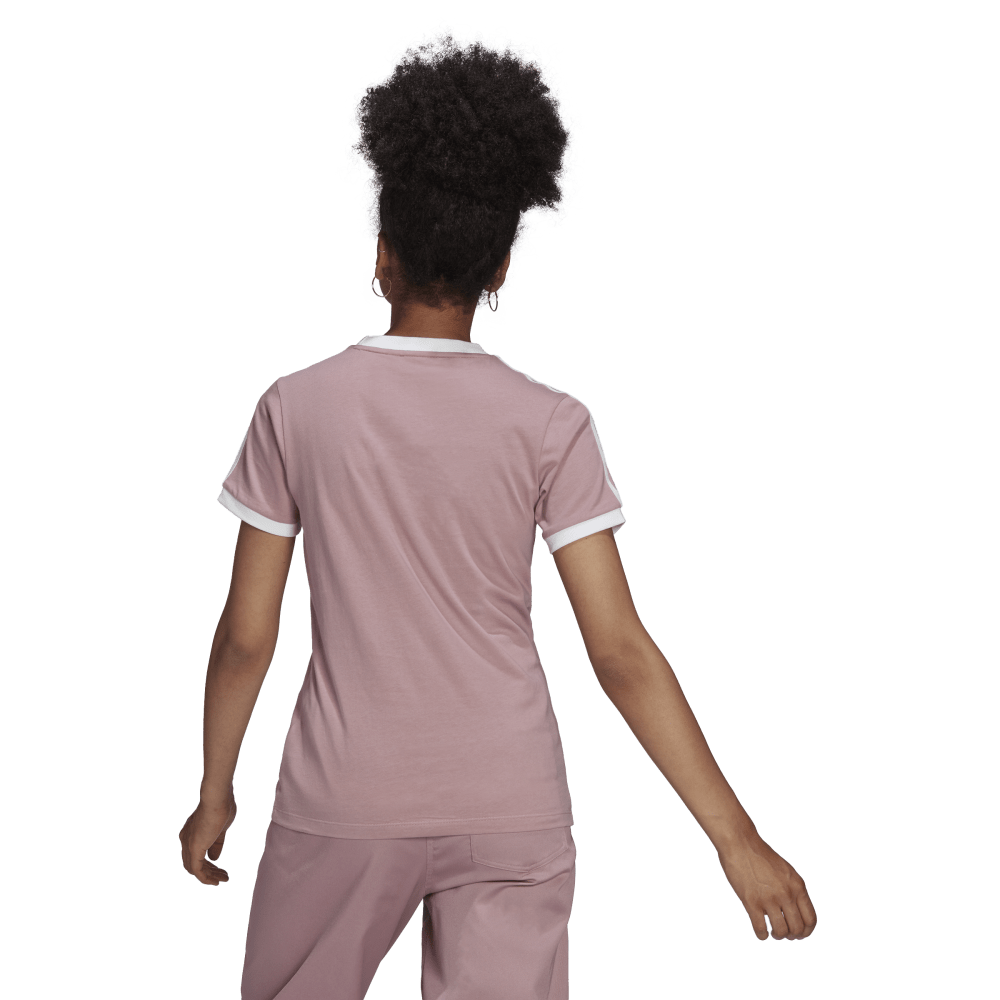 Womens 3  Stripe Short Sleeve T-Shirt