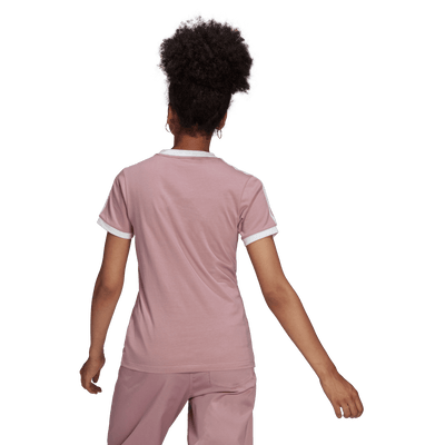 Womens 3  Stripe Short Sleeve T-Shirt