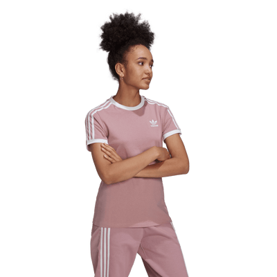 Womens 3  Stripe Short Sleeve T-Shirt