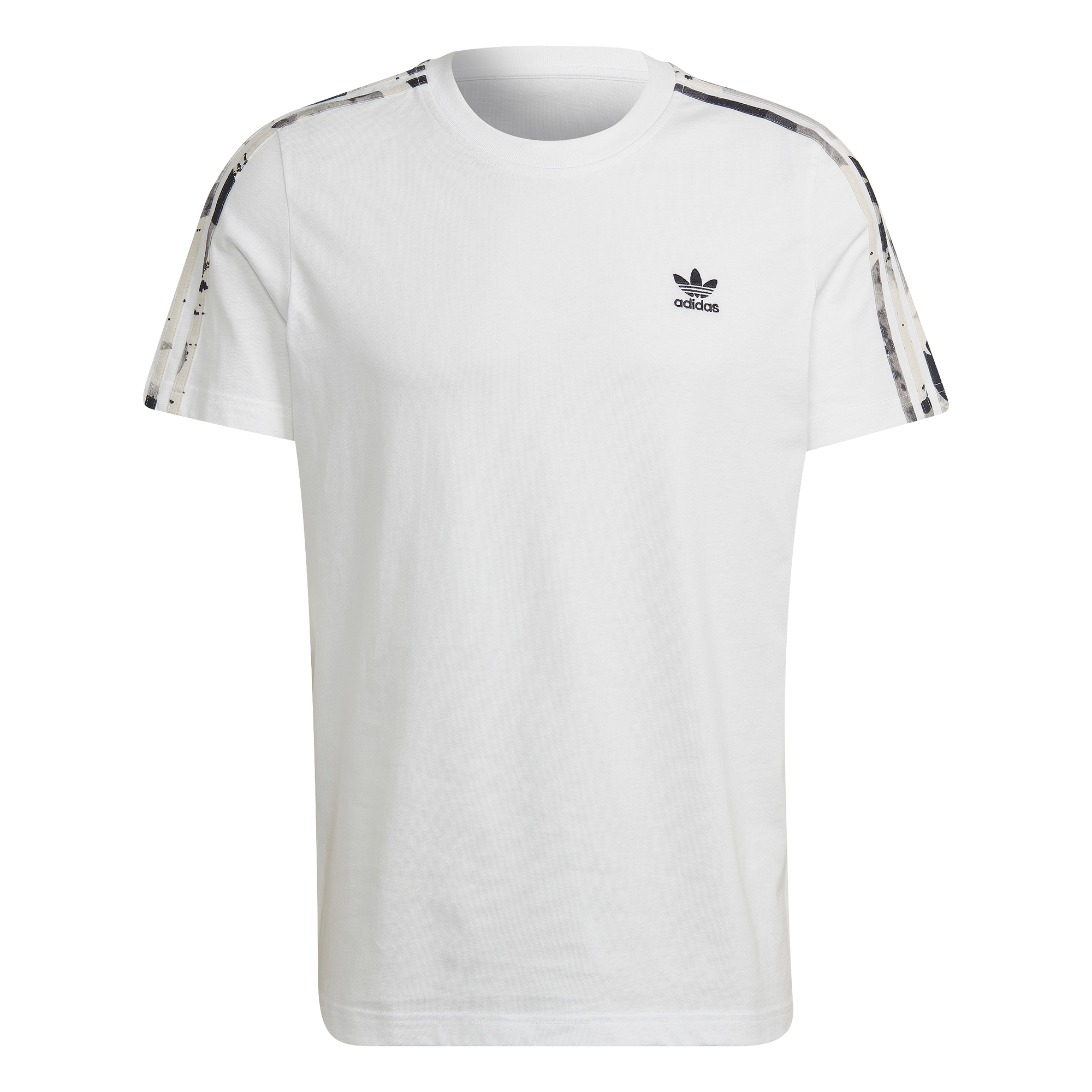 Mens Camo 3 Stripe Short Sleeve T- Shirt