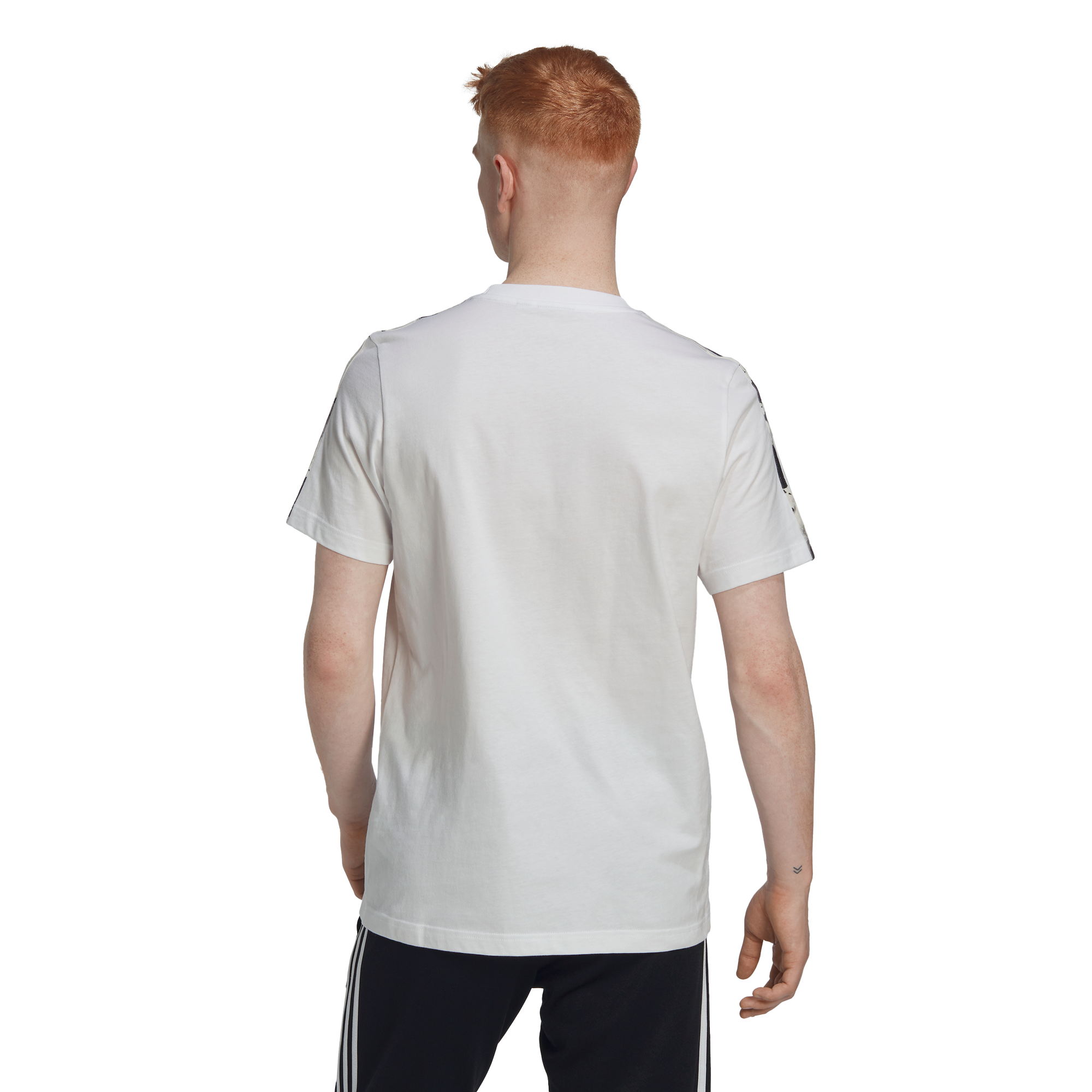 Mens Camo 3 Stripe Short Sleeve T- Shirt