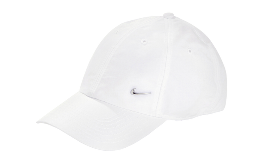 METAL SWOOSH CAP WHITE