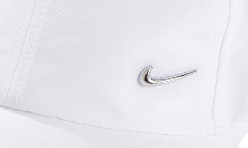 METAL SWOOSH CAP WHITE