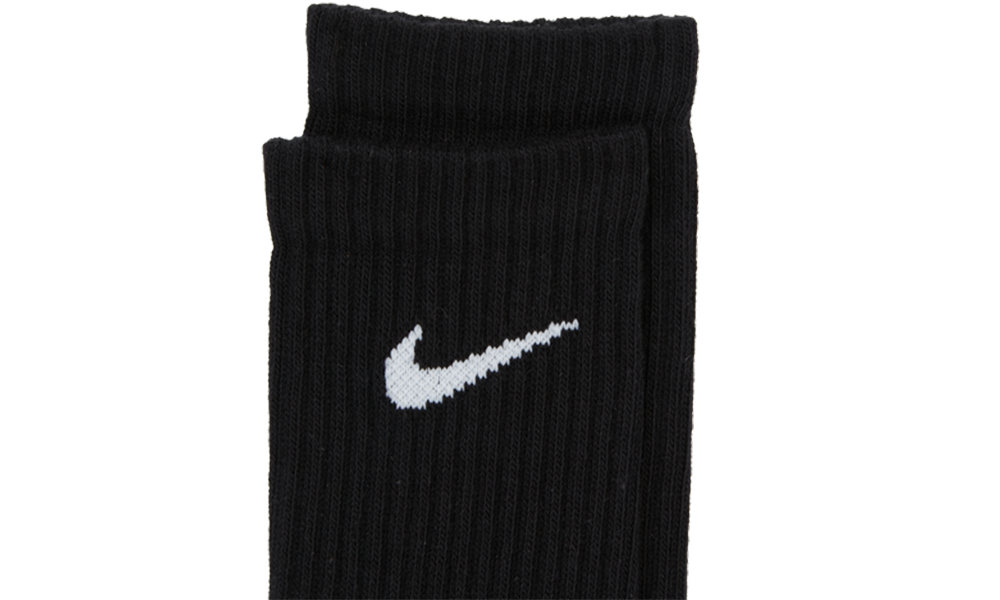 EVERYDAY LIGHTWEIGHT CREW SOCKS - 3 PACK BLACK