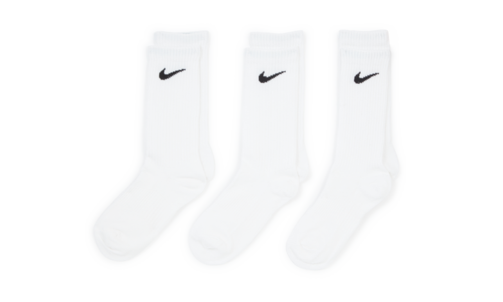EVERYDAY LIGHTWEIGHT CREW SOCKS - 3 PACK WHITE