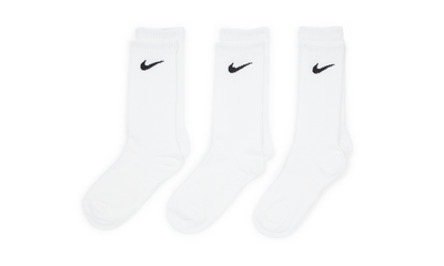 EVERYDAY LIGHTWEIGHT CREW SOCKS - 3 PACK WHITE