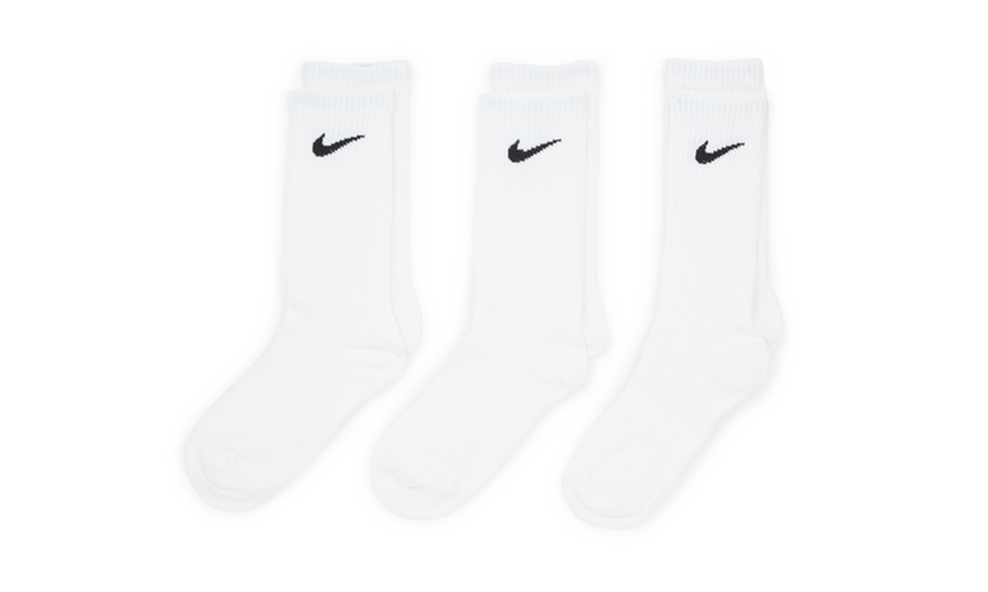 EVERYDAY LIGHTWEIGHT CREW SOCKS - 3 PACK WHITE