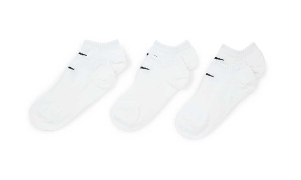 EVERYDAY LIGHTWEIGHT NO SHOW SOCKS - 3 PACK WHITE